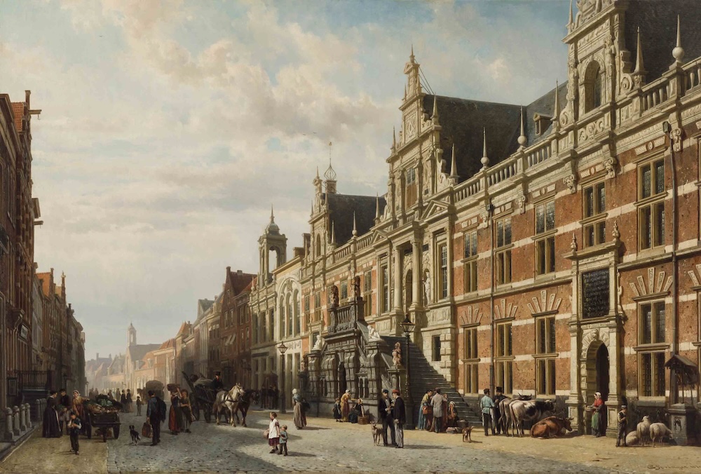 Cornelis Springer, Stadhuis te Leiden (1870)